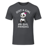 Cute Panda Kawaii Just A Girl Who Loves Pandas Girls in Charcoal - front view