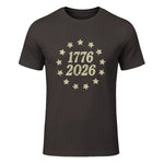 American Flag Front and Back Anniversary T-Shirt in Dark Chocolate - front view