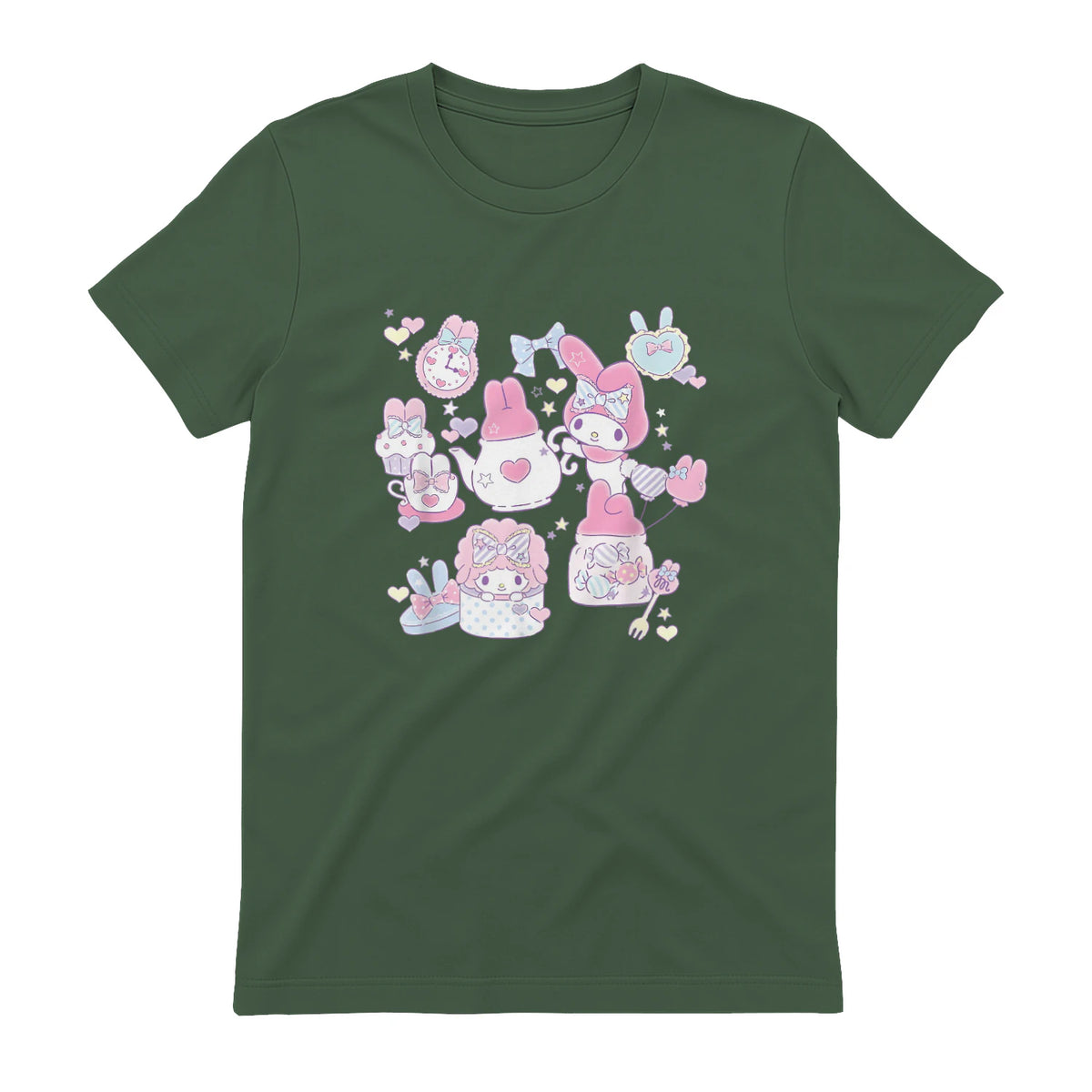 Sanrio My Melody Sweet Pink Tea Party in Military Green - back view