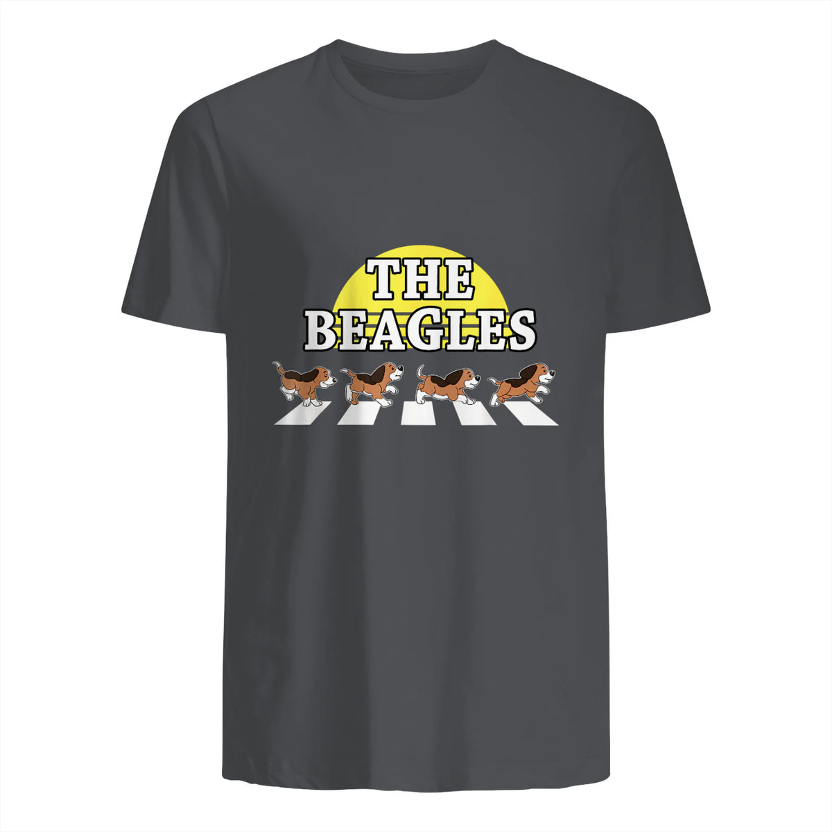 Drôle Les Beagles Beagle Dog Sitter Doggy Puppy Crosswalk in Charcoal - back view
