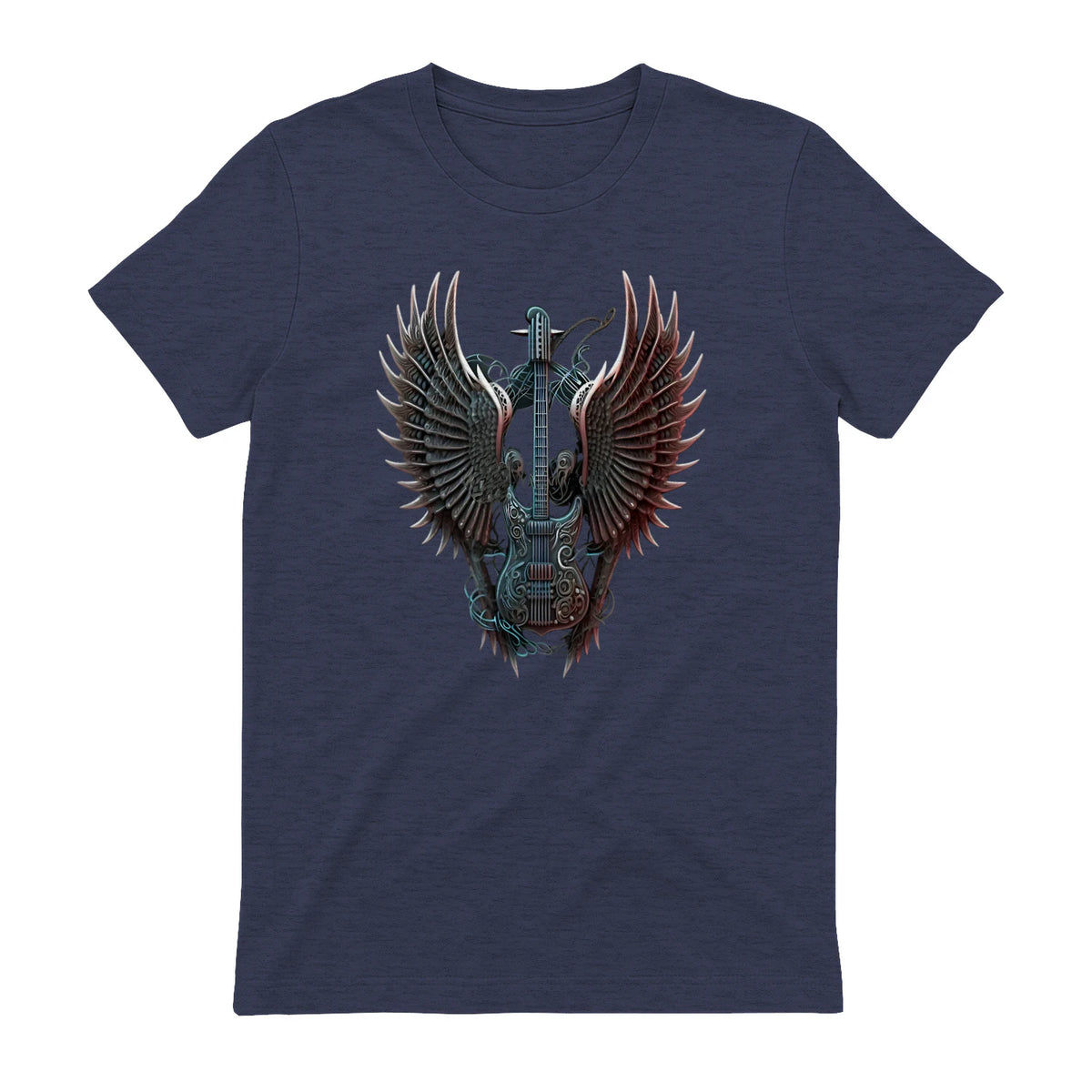 Fans de Hard Rock Vintage Music Rock and Roll Lover in Heather Navy - back view