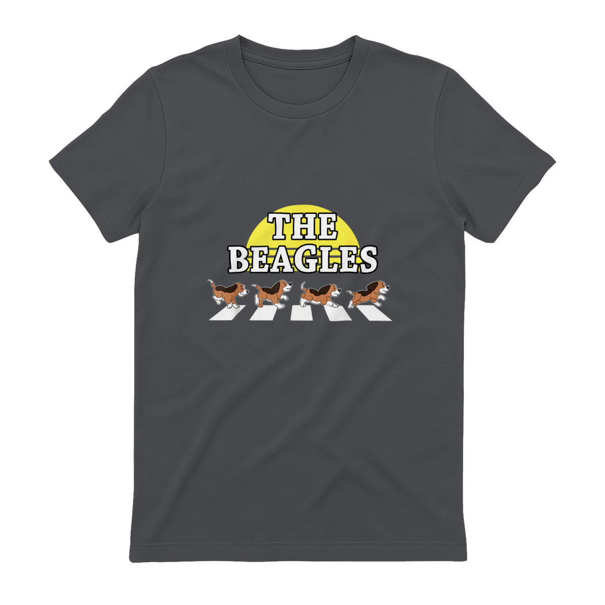 Drôle Les Beagles Beagle Dog Sitter Doggy Puppy Crosswalk in Charcoal - back view