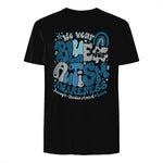 In April We Wear Blue Autism Awareness T-Shirt in Black - back view