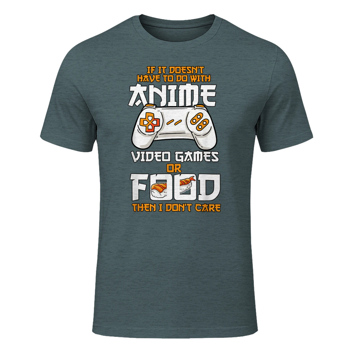 Cute Manga & Anime Merch for Anime Girls & Boys Unisex Anime Video Games Food Sushi Gaming Merch Otaku Gift Anime in Dark Heather - front view