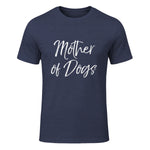 Cute Dog Mom Gift Funny Dog Owner Quote Item Mother of Dogs in Heather Navy - front view