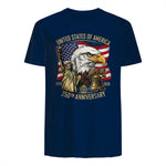 Anniversary Eagle Liberty Bell T-Shirt in Navy - back view