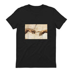 Creation of Adam Michelangelo Die Erschaffung Adams Kunst in Black - back view