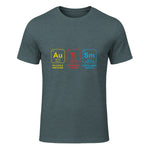 Autism Awareness Periodic Table ASD T-Shirt in Dark Heather - front view