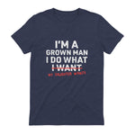 I Do What My Daughter Wants Dad T-Shirt in Heather Navy - back view