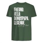 Bonuspapa Bester Stiefpapa Stiefvater Bonus Papa T-Shirt in Military Green - back view