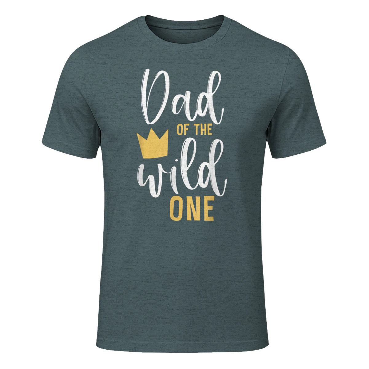 Dad of the Wild One First Birthday Daddy T-Shirt in Dark Heather - front view