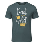 Dad of the Wild One First Birthday Daddy T-Shirt in Dark Heather - front view