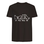 Un Deux Trois Cat, Cute & Funny Kittens, Gift For Cat Lovers T-Shirt in Dark Chocolate - back view