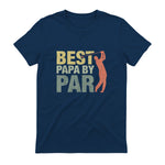 Funny Best Papa By Par Father's Day Golf Gift Grandpa in Navy - back view