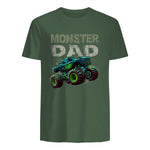 Monster Truck Dad T-Shirt in Military Green - back view