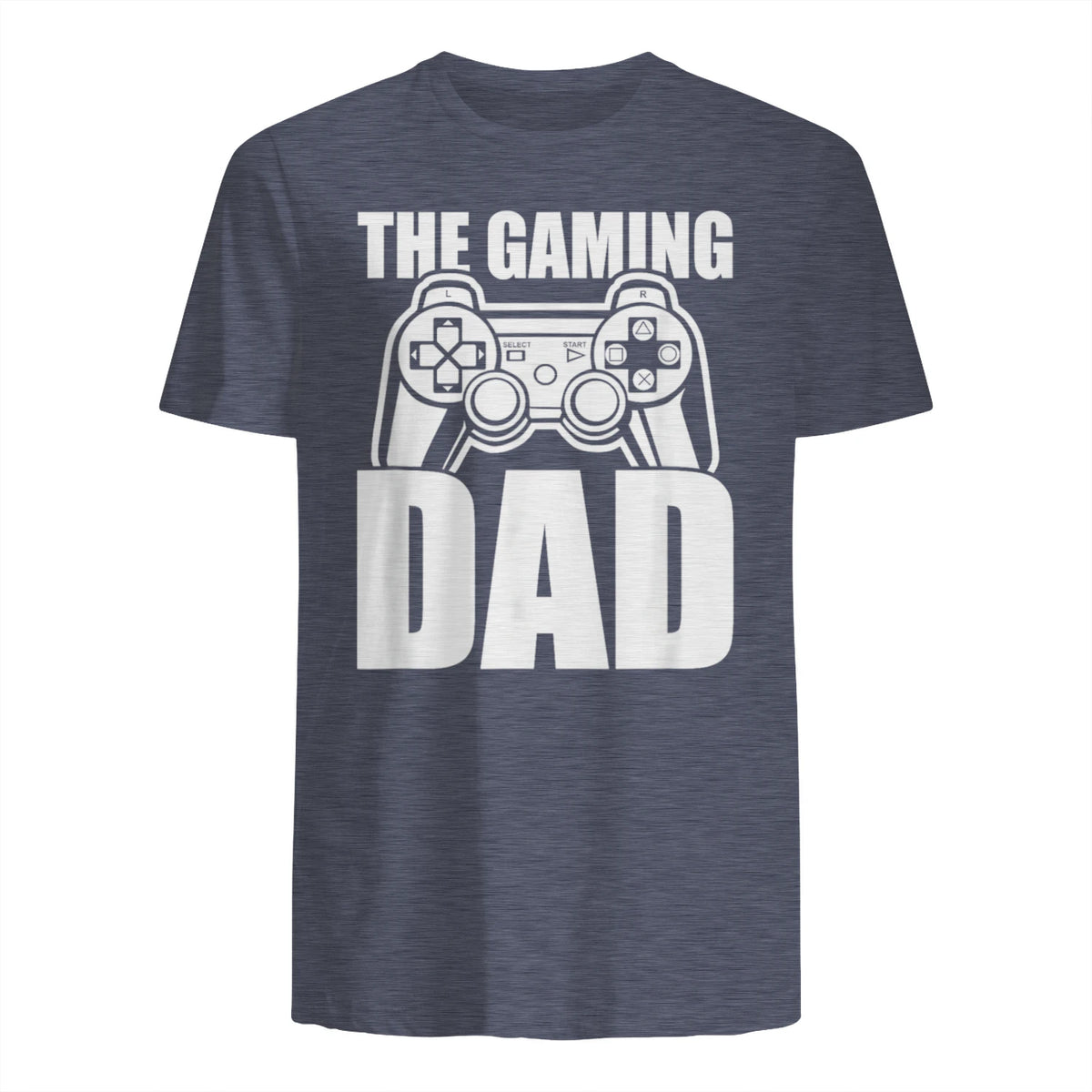 The Gaming Dad Game Controller Spruch Geschenkidee Vatertag T-Shirt in Heather Navy - back view
