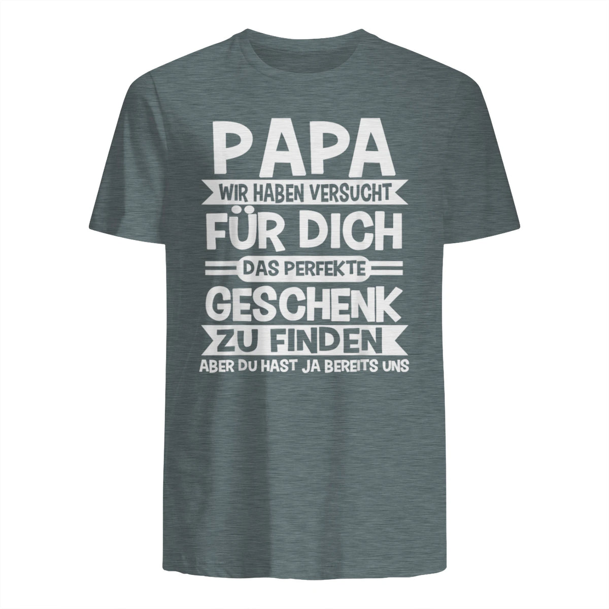 Papa und Vater Motiv, Lustiger Spruch, Herren Vatertag Halbarm T-Shirt in Dark Heather - back view