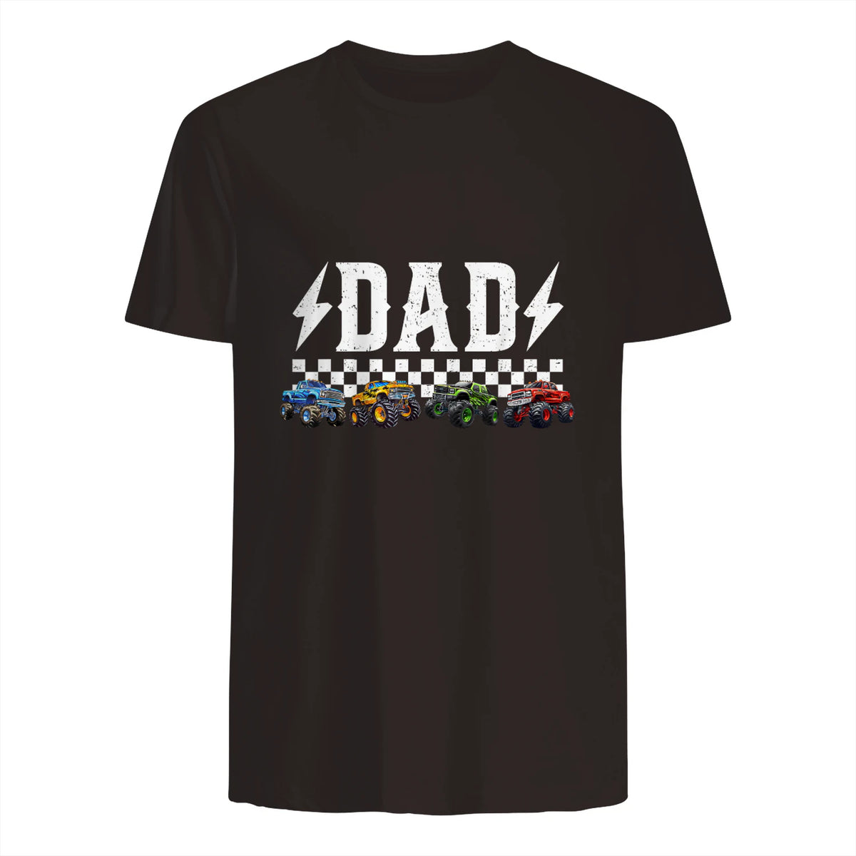 Dad Retro Monster Truck T-Shirt in Dark Chocolate - back view