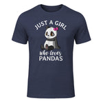 Cute Panda Kawaii Just A Girl Who Loves Pandas Girls in Heather Navy - front view