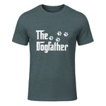 The Dogfather T-Shirt Dad Fathers Day Gift Dog Lover in Dark Heather - front view