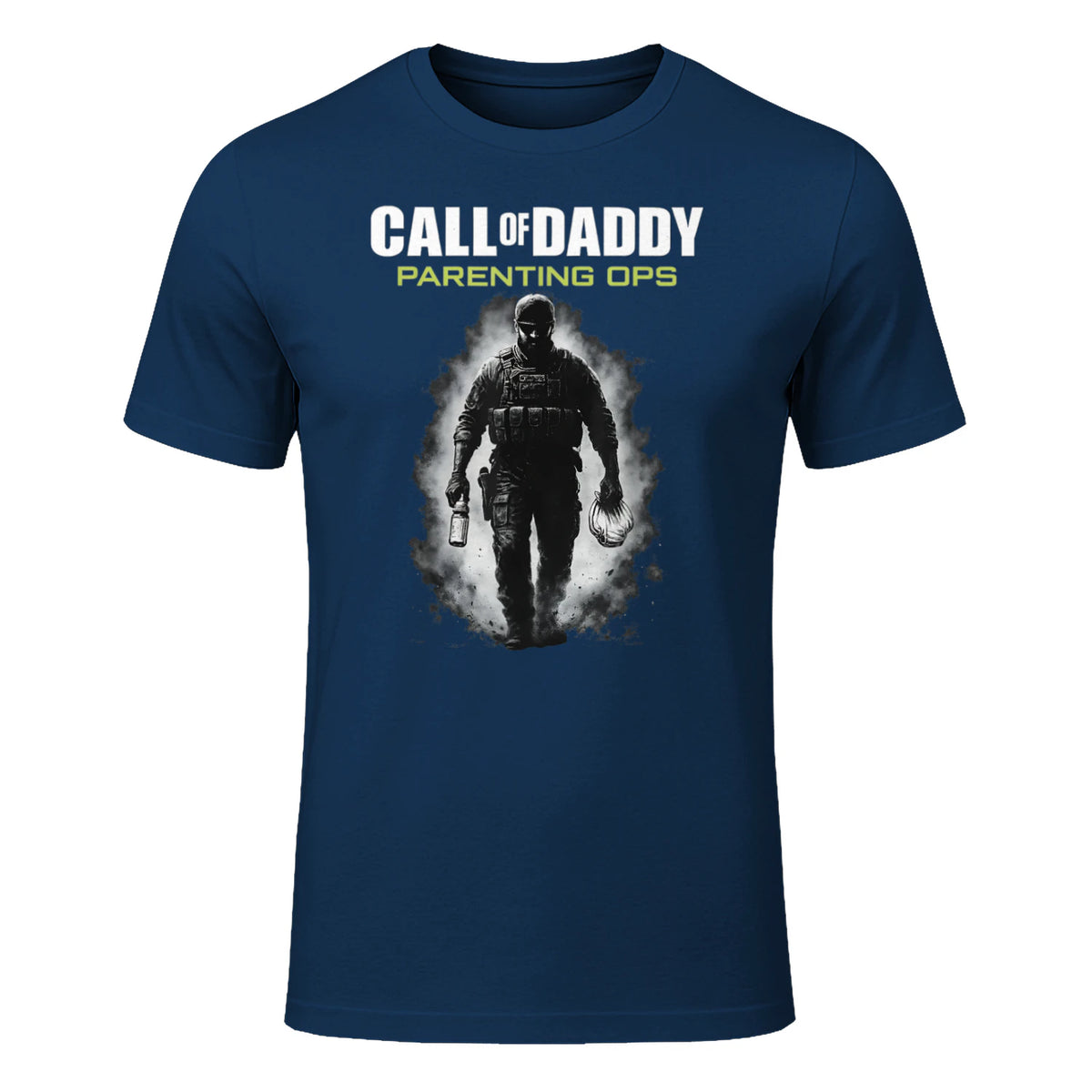 Call of Daddy Parenting Ops – Vatertag Great Dad Joke T-Shirt in Navy - front view