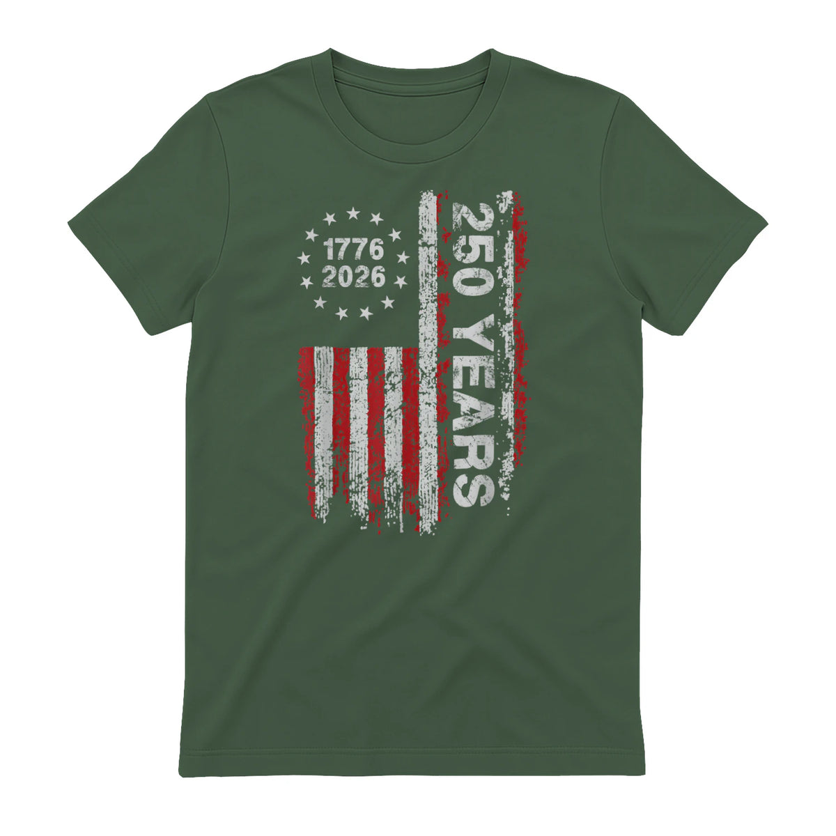 American Independence Freedom Anniversary T-Shirt in Military Green - back view