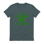I Paused my Game to be Here Gamer T-shirt Gaming Geek Tee in Dark Heather - back view
