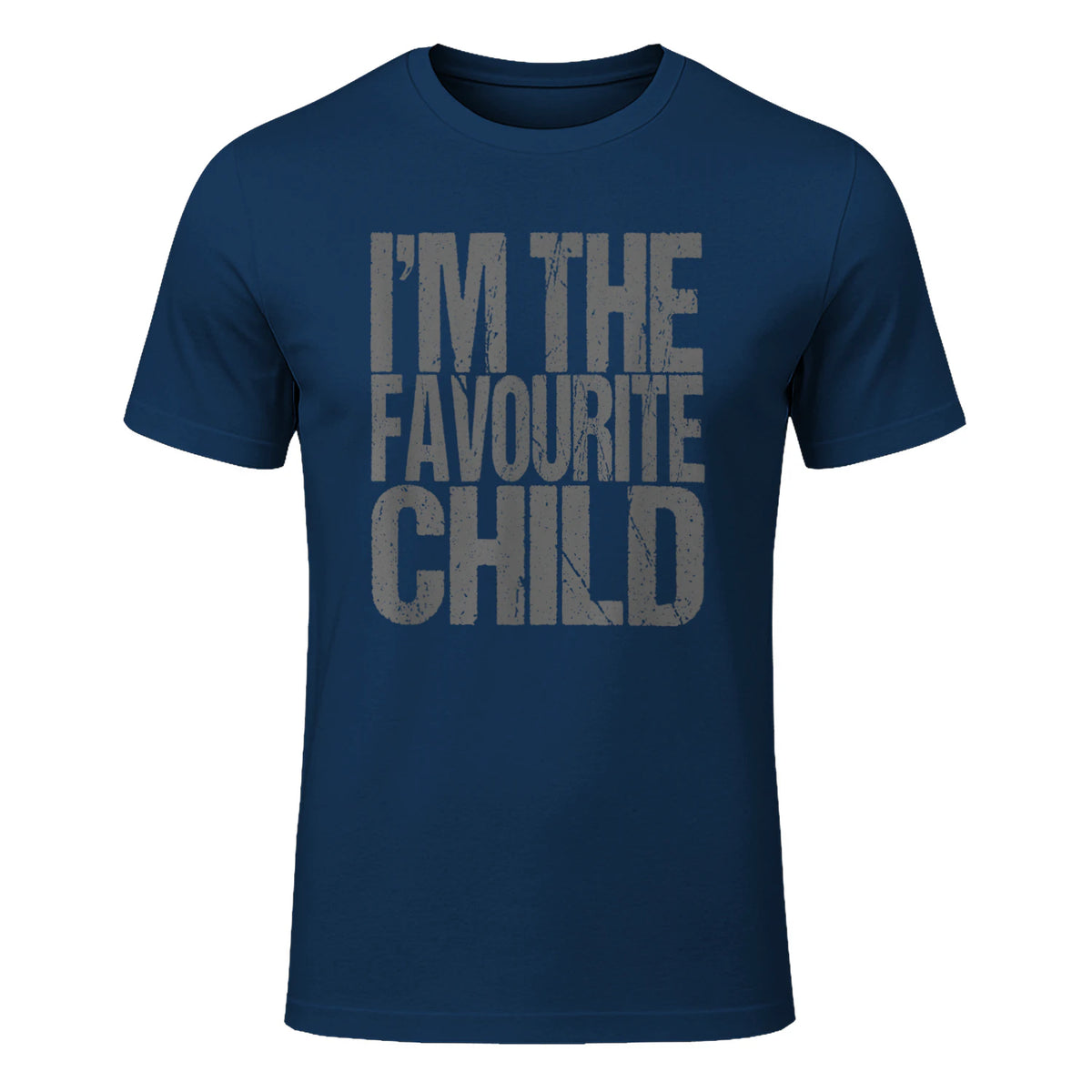 Funny I'm The Favourite Child Siblings in Navy - front view