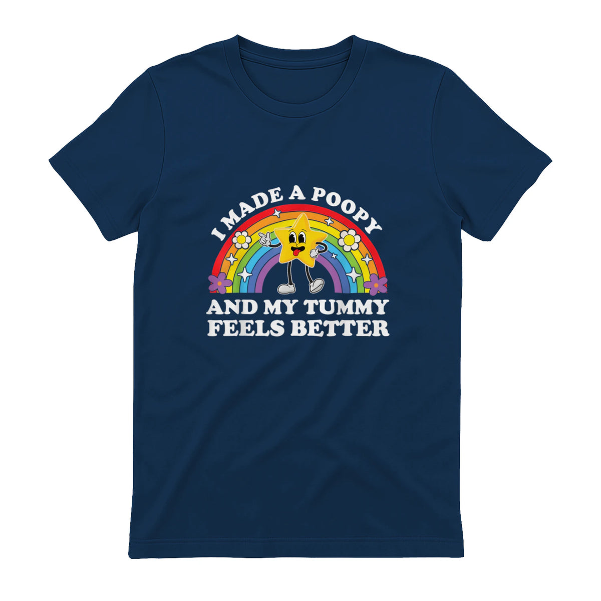 I Made A Poopy Funny Inappropriate Vacation Swap Adult T-Shirt in Navy - back view