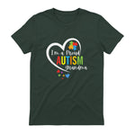 I'm A Proud Grandma Love Heart Autism Awareness Puzzle in Forest Green - back view