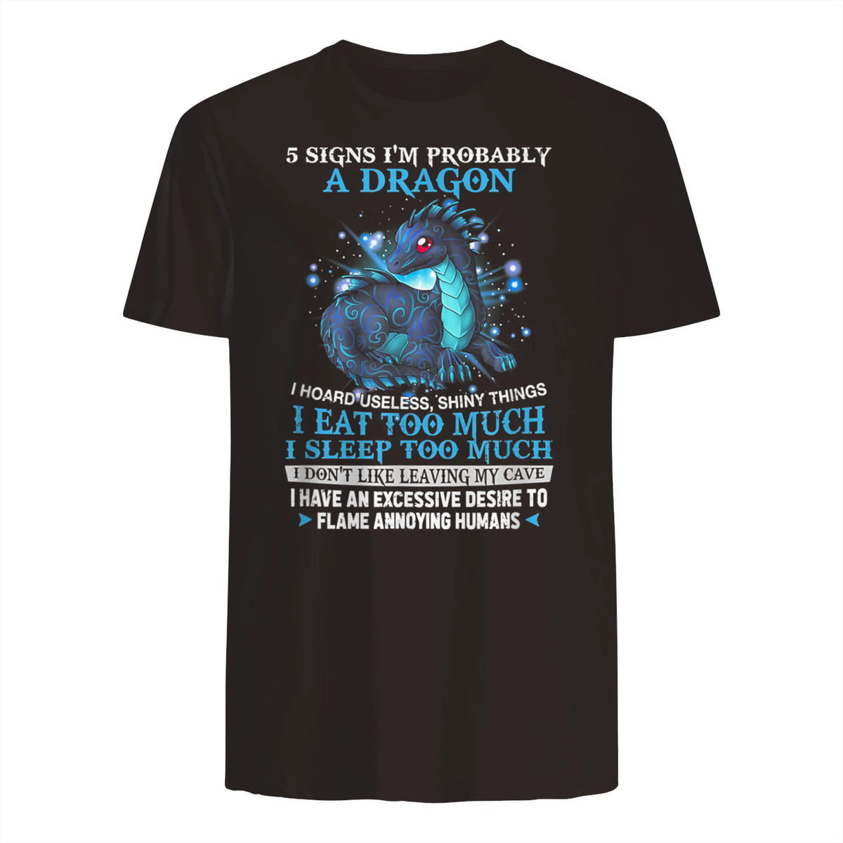 Five Signs I'm Probably a Dragon T-Shirt in Dark Chocolate - back view