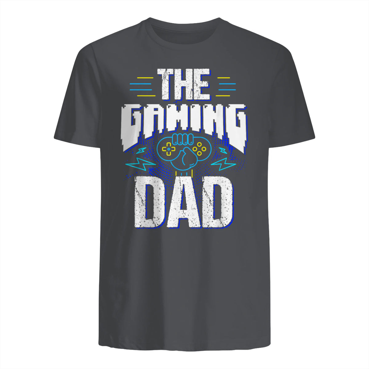 Gamer Zocker Games Pc - Best Gaming Dad Ever T-Shirt in Charcoal - back view