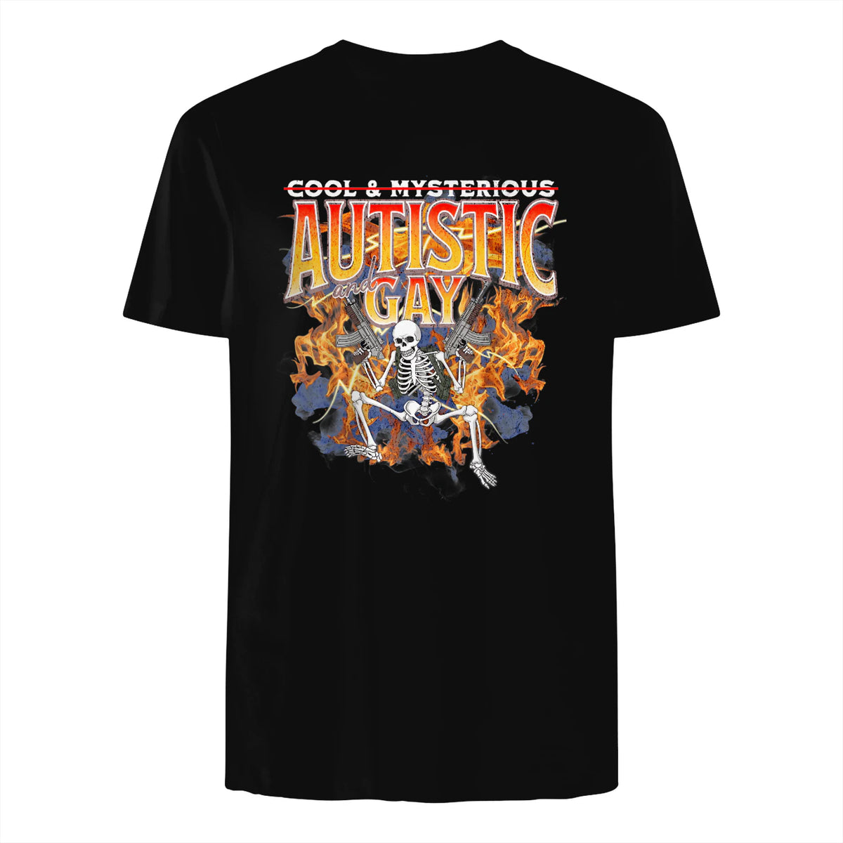 Autism Meme Funny Tism Squelette Autistique et Gay Humour in Black - back view