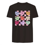 Special Education Teacher Candy Heart Valentines Day Love T-Shirt in Dark Chocolate - back view