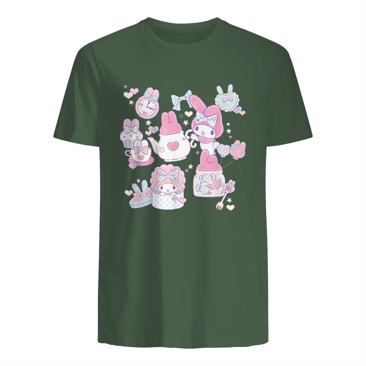 Sanrio My Melody Sweet Pink Tea Party in Military Green - back view