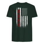 Best Dog Dad Ever American Flag Gift for Best Father in Forest Green - back view