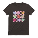Special Education Teacher Candy Heart Valentines Day Love T-Shirt in Dark Chocolate - back view