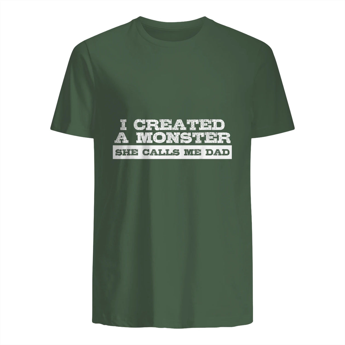Funny Tshirt Gift for Dad from Daughter First Father's Day in Military Green - back view