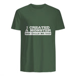 Funny Tshirt Gift for Dad from Daughter First Father's Day in Military Green - back view