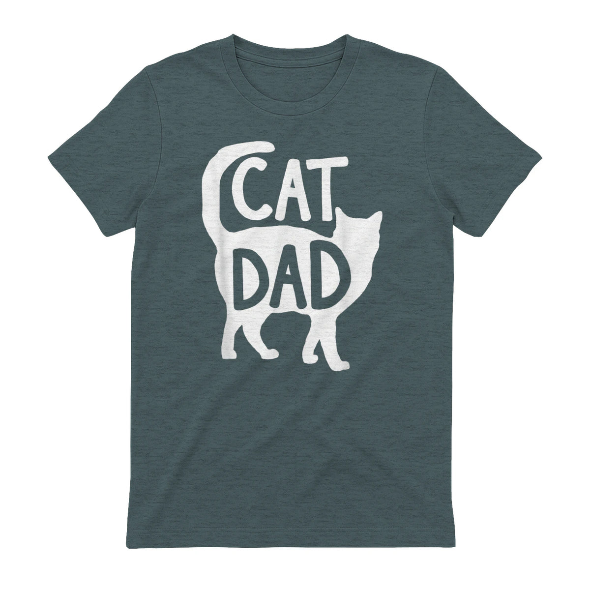 Best Cat Dad Fathers Day Men Kitty Daddy Papa Christmas Meow in Dark Heather - back view