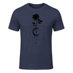 Occult Vintage Moon Rose Witchcraft Okkult Hexe Gothic in Heather Navy - front view