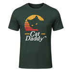 Cat Daddy Vintage Eighties Style Cat Retro Distressed in Forest Green - front view