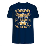Bon Supporter Strasbourg boit la pression humour Strasbourg in Navy - back view