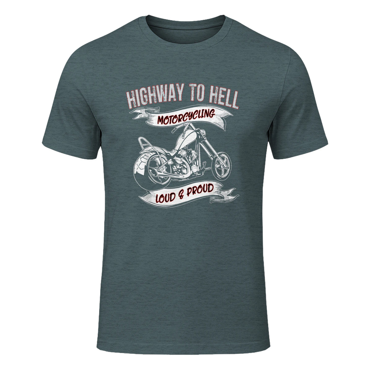 Highway to Hell Motorradfahrer Biker Motorrad Männer in Dark Heather - front view