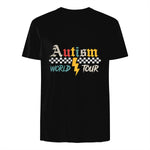 Autism Awareness World Tour Be Kind Two-Sided T-Shirt in Black - back view