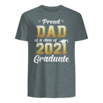 Proud Dad of a Graduate Senior Gift T-Shirt in Dark Heather - back view