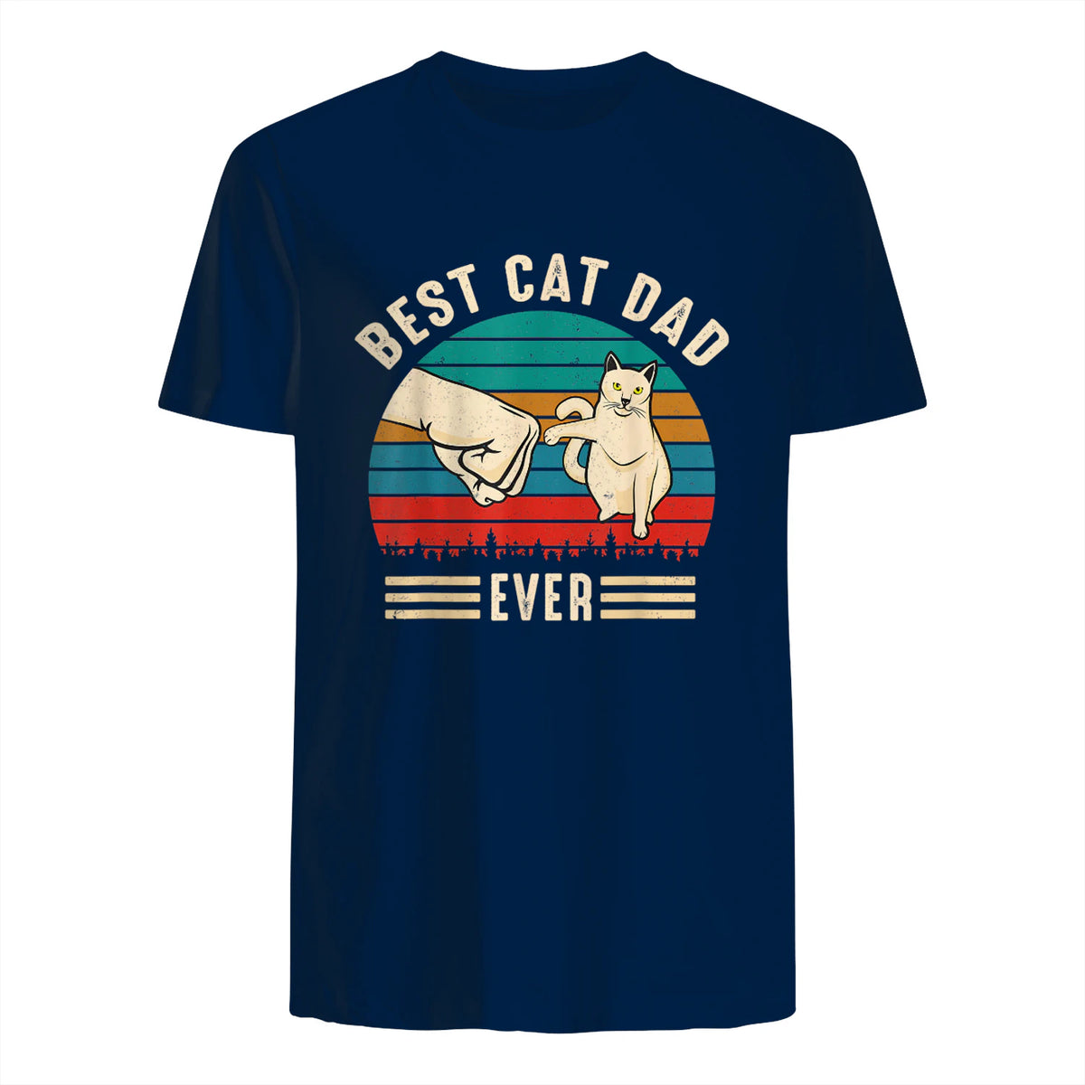 Best Cat Dad Ever - Meilleur chat papa jamais chat in Navy - back view