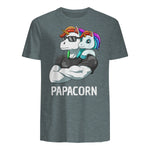 Papacorn Vater Tochter Einhörner in Dark Heather - back view