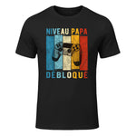 Nouveau Papa Nouvelle Naissance Annonce Gamer Humour T-Shirt in Black - front view