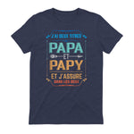 Deux Papa J'Ai et Papy Titres Grand Père in Heather Navy - back view